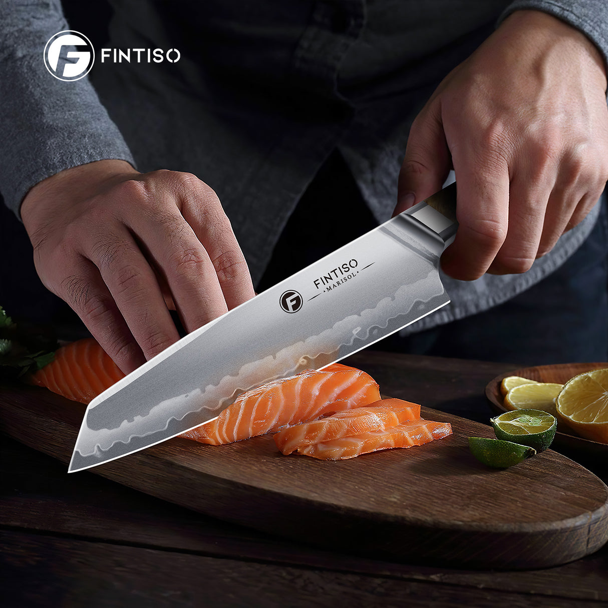 FINTISO MARISOL 8" Chef Knife, 7-Layers Clad Steel