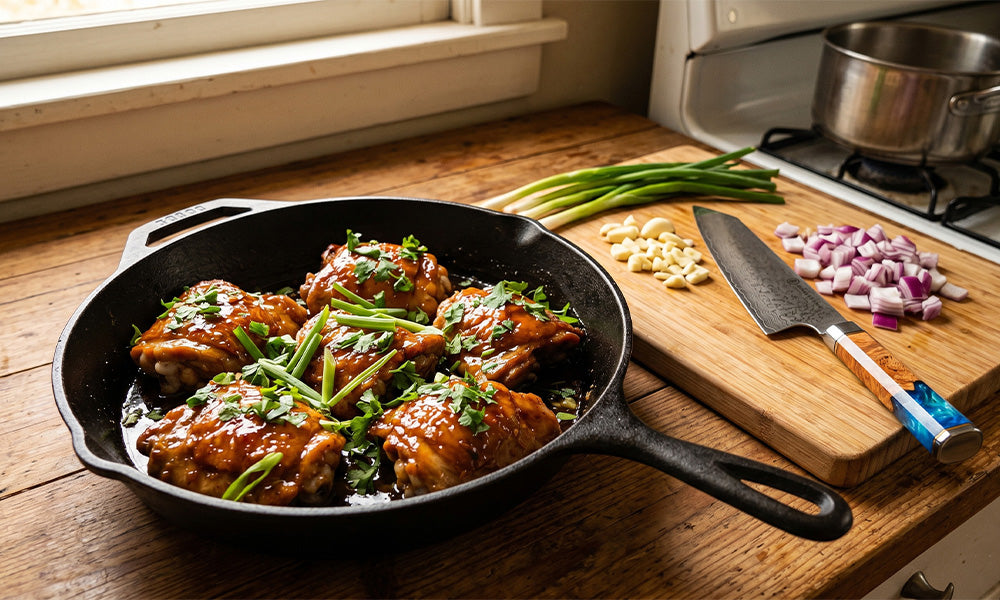 Honey Garlic Chicken Thigh Skillet