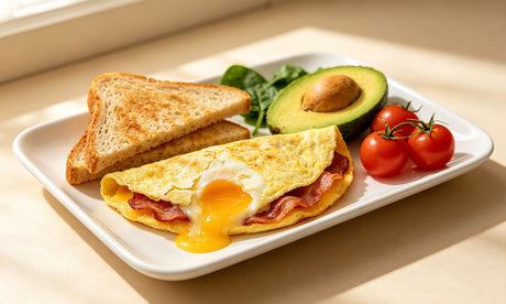 American Bacon Cheese Omelette (Popular Brunch & Breakfast)