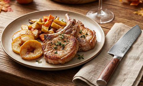 Pan-Fried Pork Chops with Apple Slices