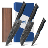 FINTISO ZEUS 3 Pcs Kitchen Knife Set, 67-Layer Japanese Damascus Steel