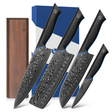 FINTISO ZEUS® Series - Damascus Knife Set with Magnetic Bar