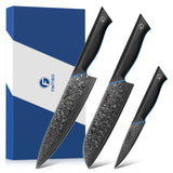 FINTISO ZEUS 3 Pcs Kitchen Knife Set, 67-Layer Japanese Damascus Steel