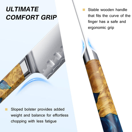 FINTISO MARISOL 7" Santoku Knife, 5-Layers Clad Steel