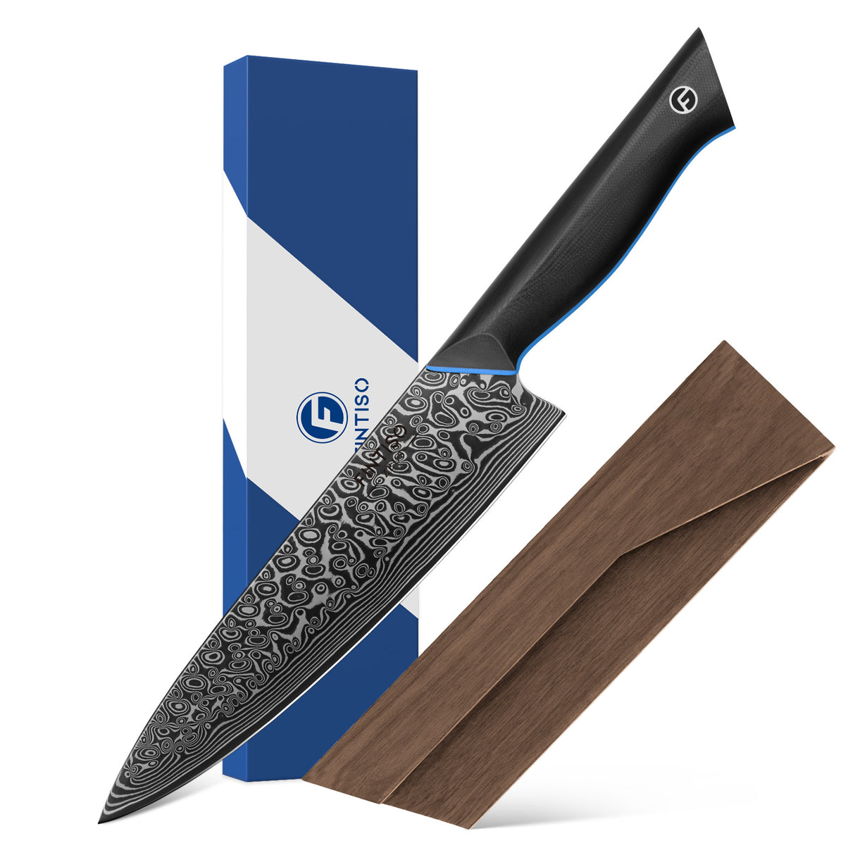 FINTISO ZEUS 8" Chef Knife, 67-Layer Japanese Damascus Steel