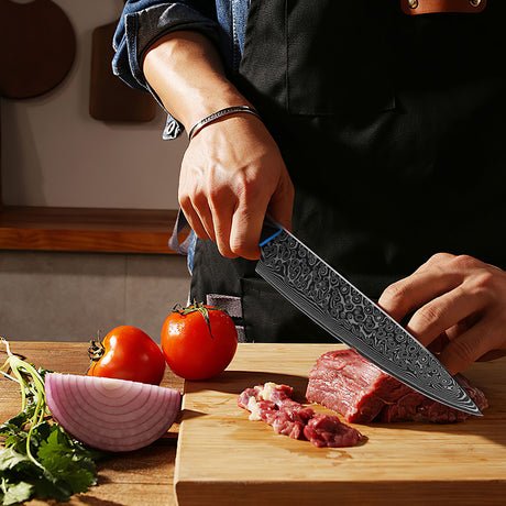 FINTISO ZEUS 8" Chef Knife, 67-Layer Japanese Damascus Steel