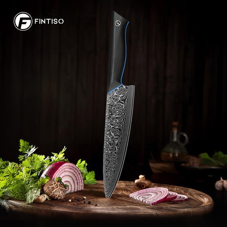 FINTISO ZEUS 8" Chef Knife, 67-Layer Japanese Damascus Steel
