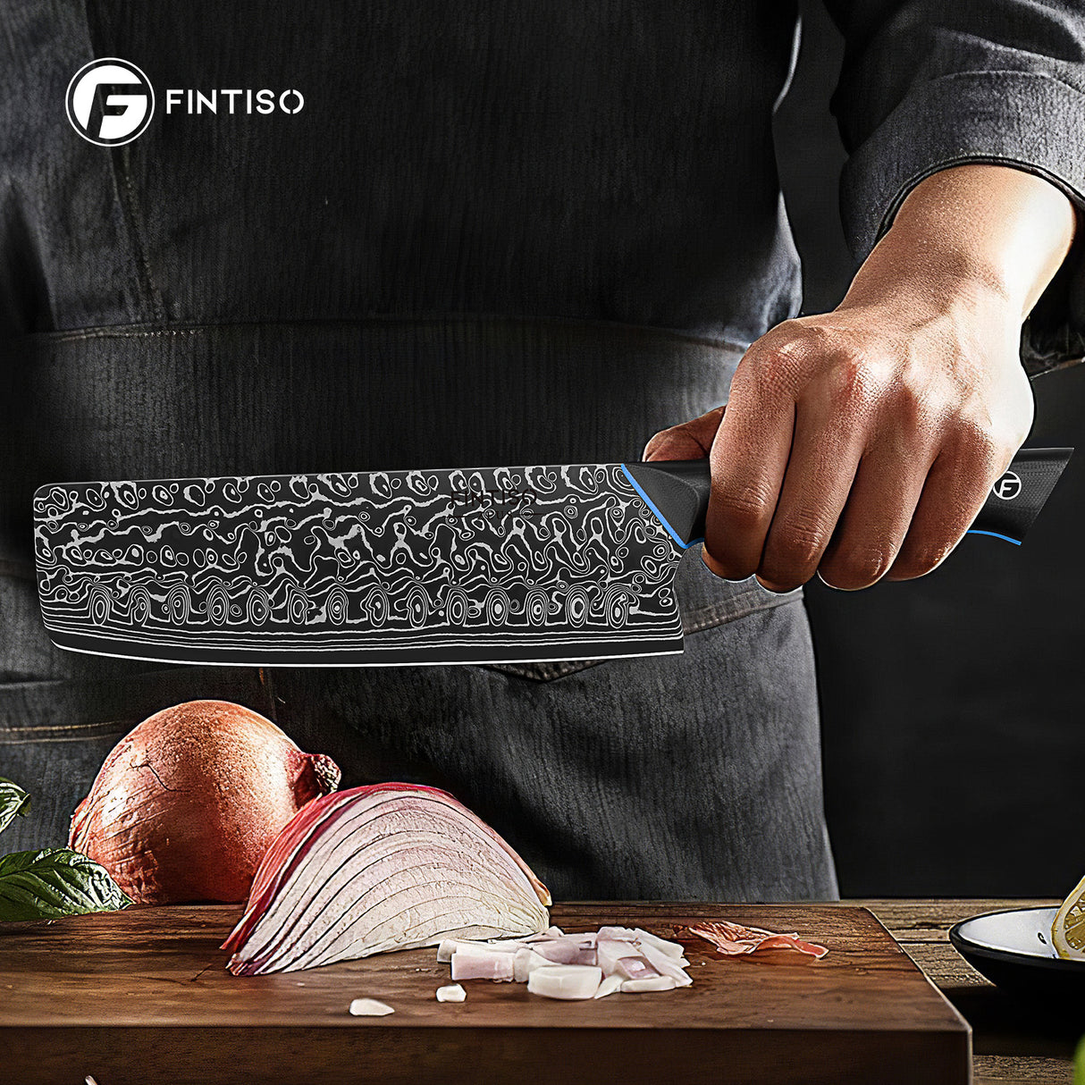 FINTISO ZEUS 7" Nakiri Knife, 67-Layer Japanese Damascus Steel
